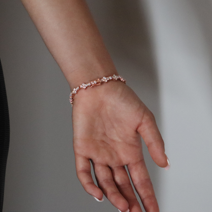 Honeycomb Moissanite Tennis Bracelet Rose Gold Plated