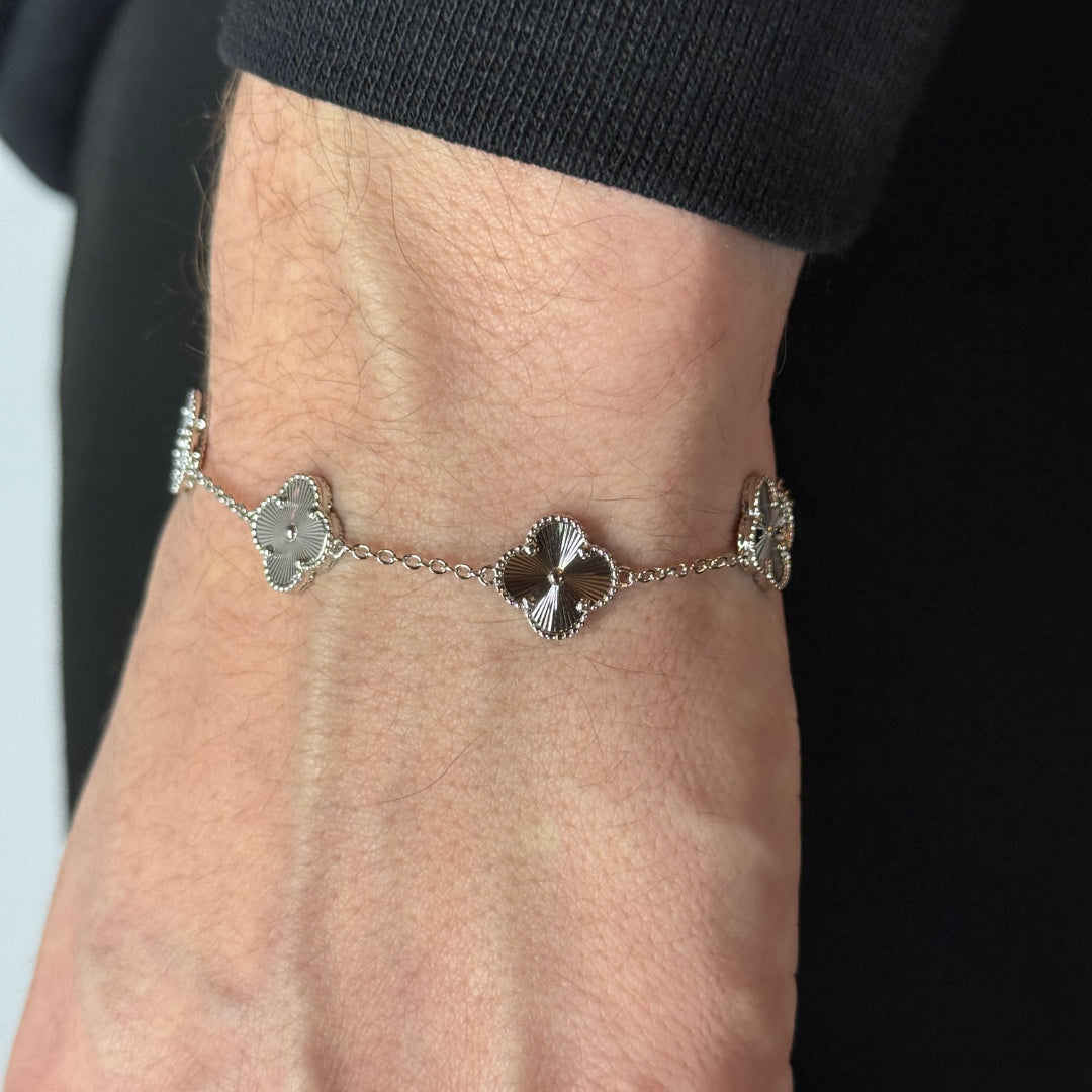 Bracelet Clover en argent plaqué rhodium 