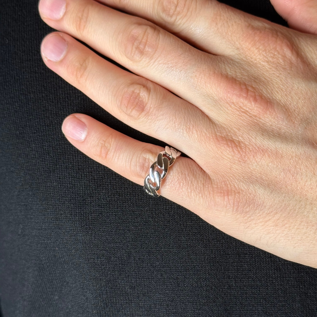 Silver Cuban Link Ring