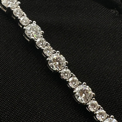 Double Stone Moissanite Tennis Bracelet Rhodium Plated