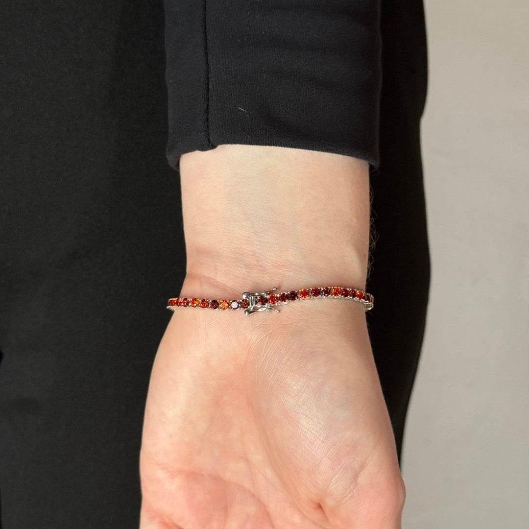 3mm Zircon Tennis Bracelet Red Radiant