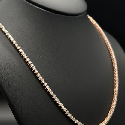 3mm Moissanite Tennis Chain Rose Gold Plated