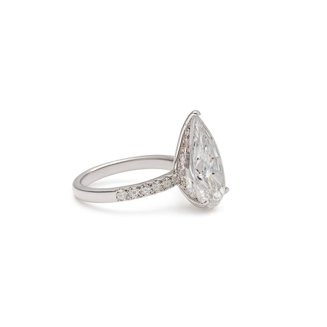 Laboratory Diamond Pear shape ring 2.69 Carat