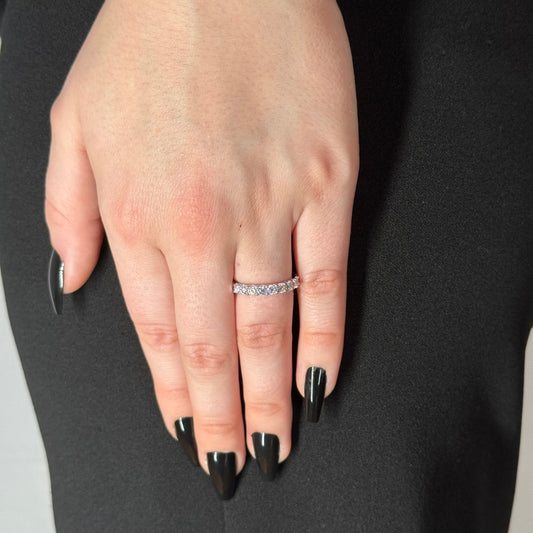 Eternity Moissanite Ring Rhodium Plated 2 Carat