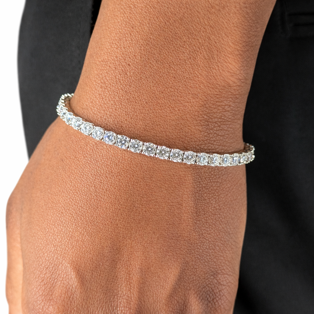 4mm Silver Moissanite Tennis Bracelet