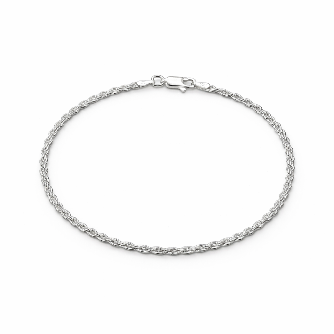 2mm Silver Rope Bracelet