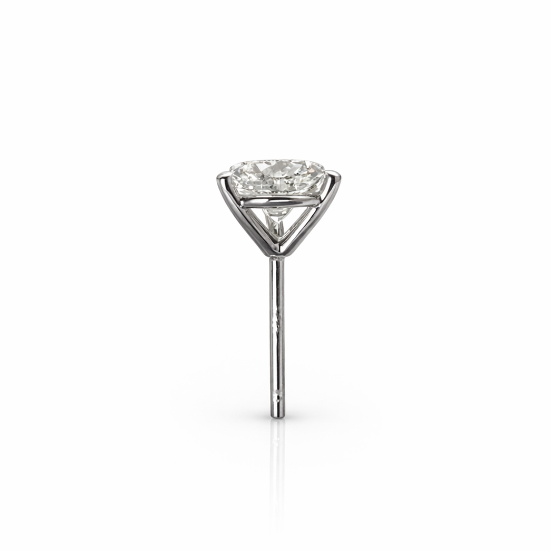 Laboratory Diamond Round Cut 14k Martini Setting Earrings 1.5 Carat