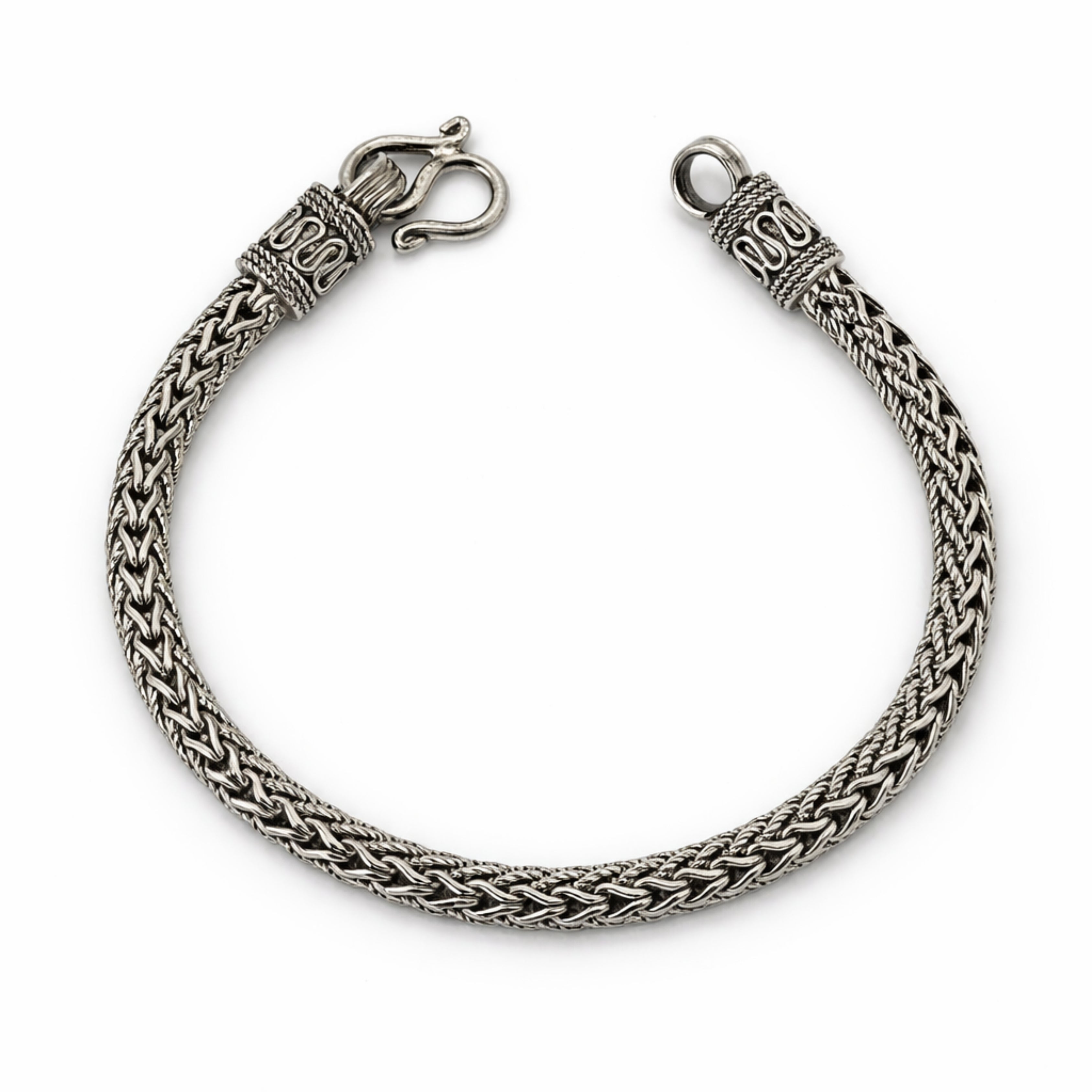 5mm Silver Braided Bracelet