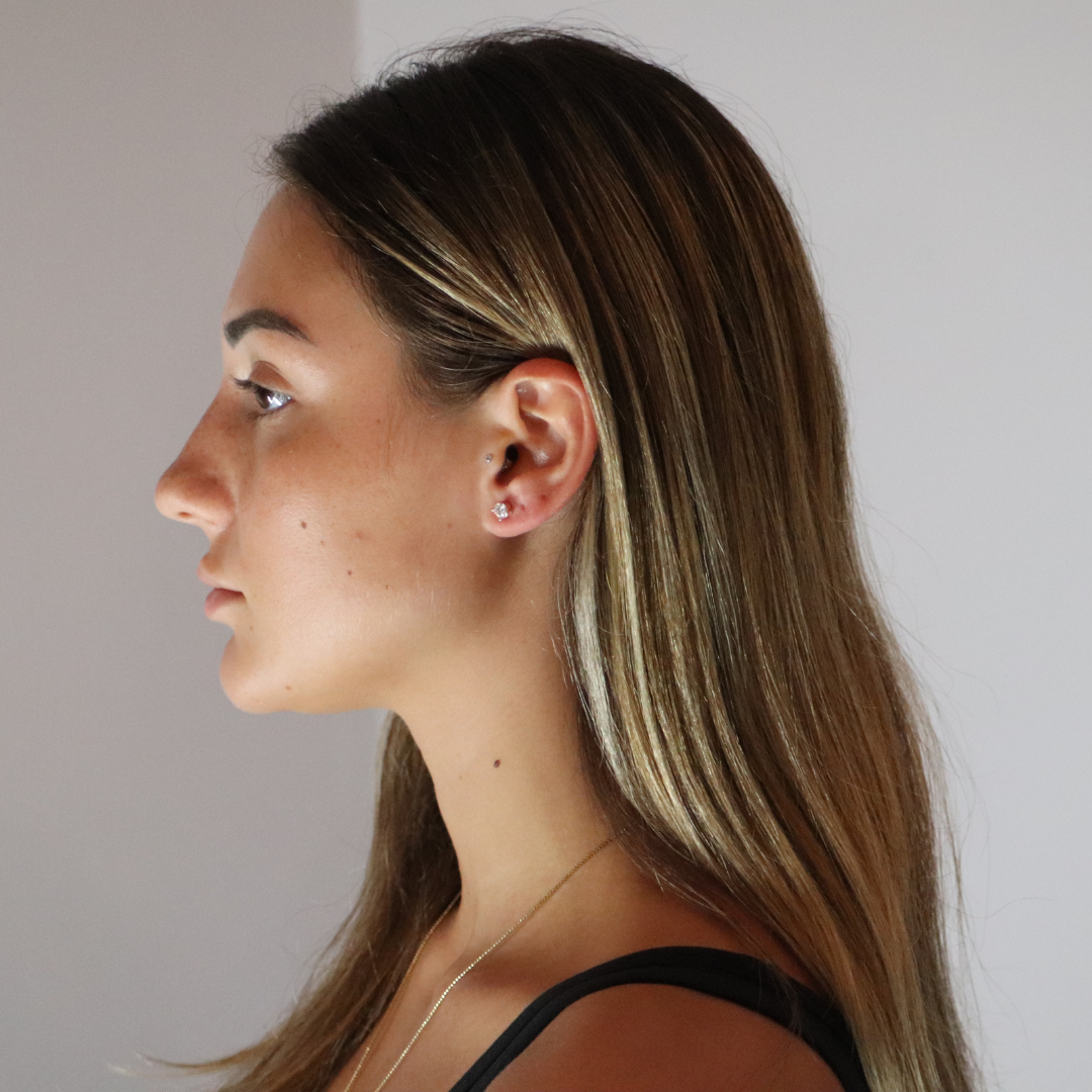 Round Cut Moissanite Earrings Rose Gold Plated
