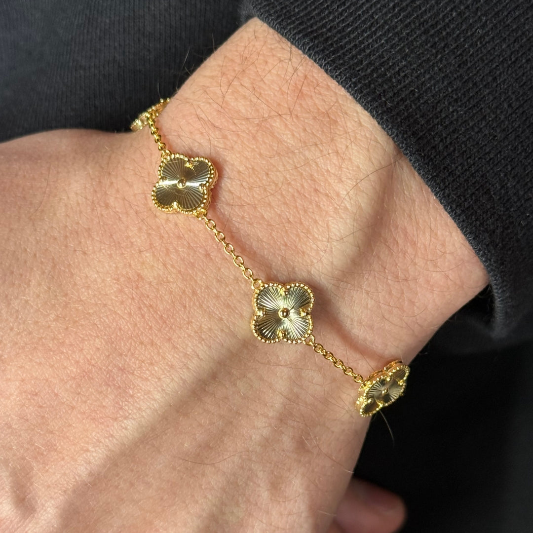 Bracelet Clover en argent plaqué or jaune 