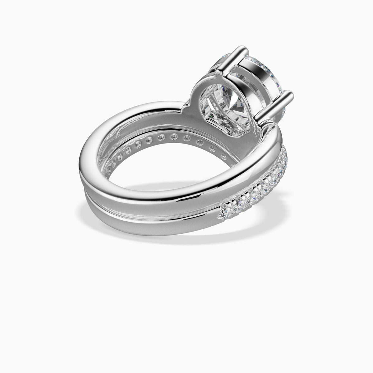 ALICE -  1.5CT E VVS2 Round Brilliant Chevron Solitaire Engagement Ring