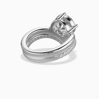 ALICE -  1.5CT E VVS2 Round Brilliant Chevron Solitaire Engagement Ring