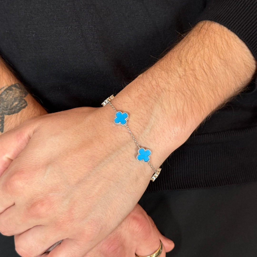 Clover Tiffany Blue Bracelet