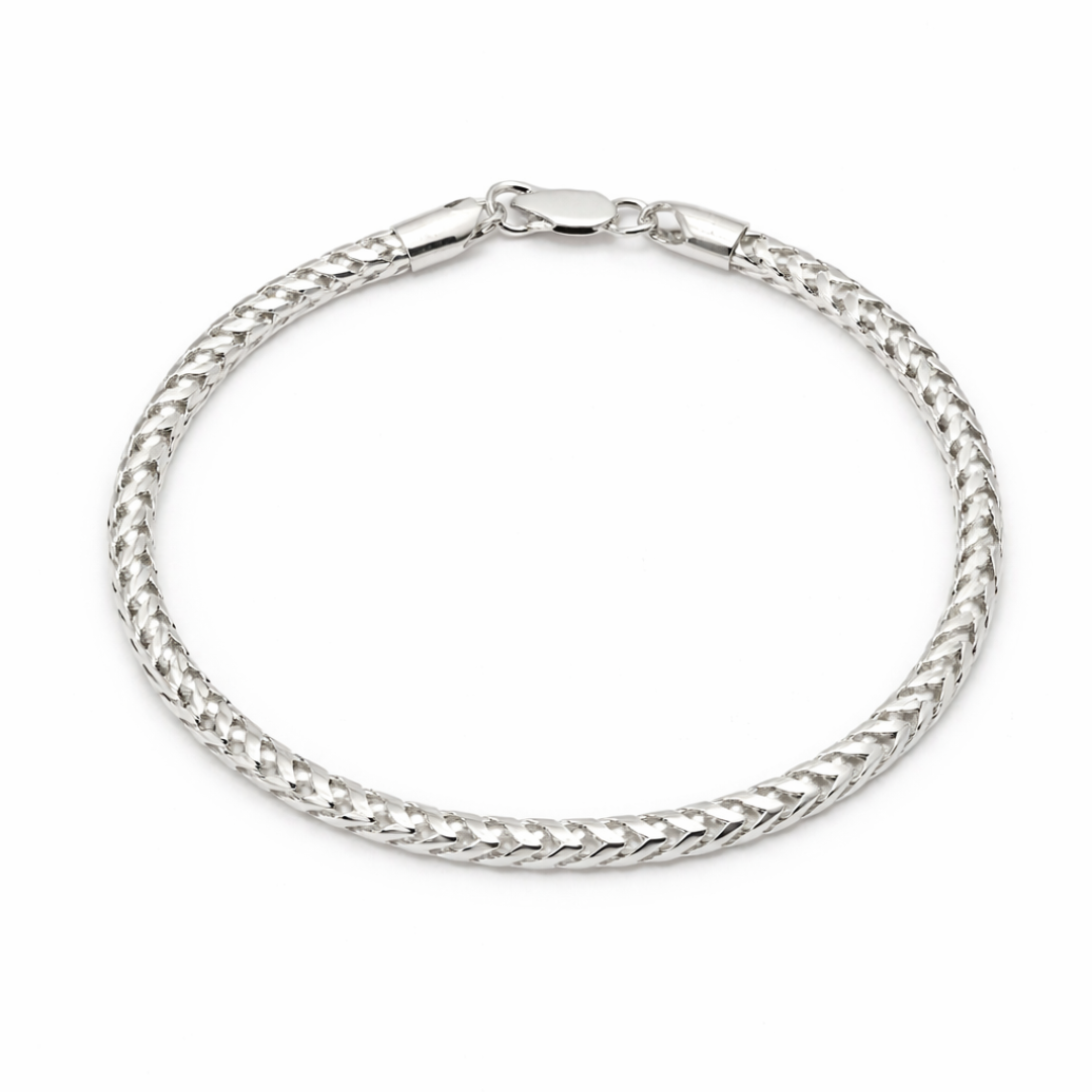 4mm Silver Round Franco Bracelet