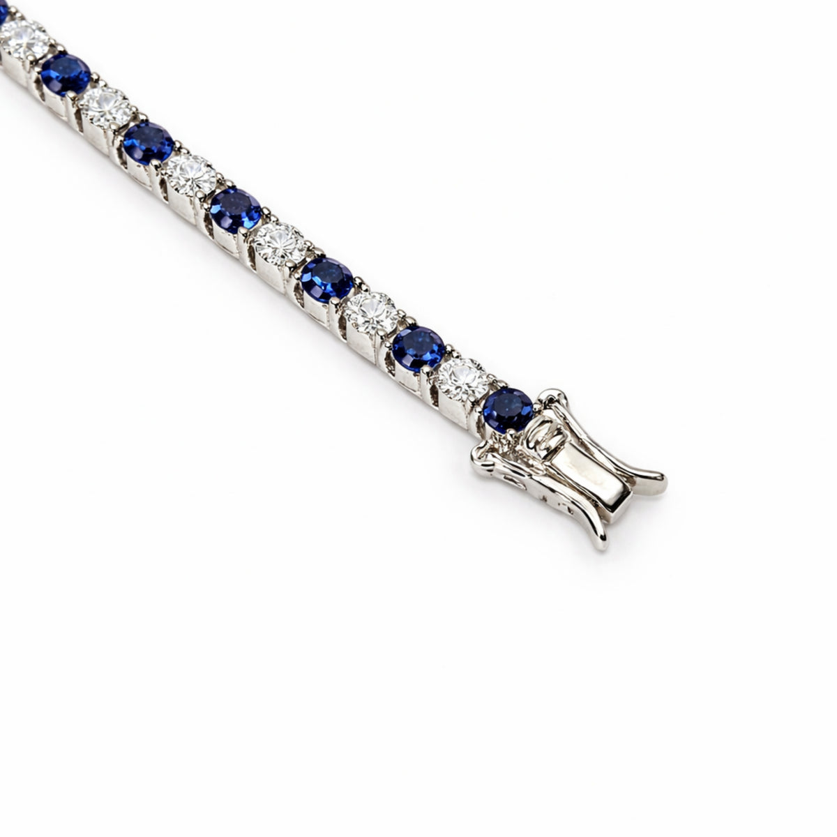 3mm Silver Blue & White Zircon Tennis Bracelet