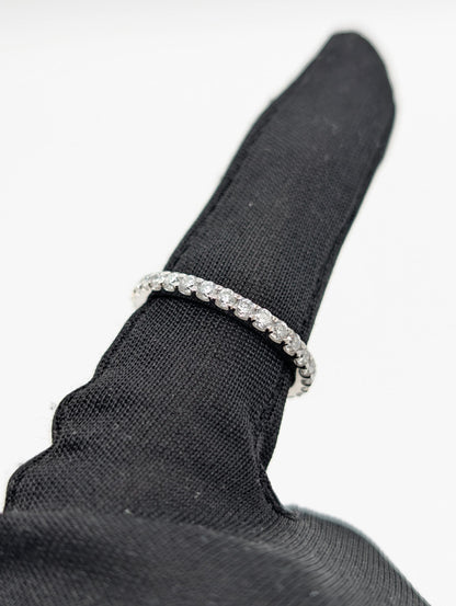 Eternity Moissanite Ring Rhodium Plated 1 Carat