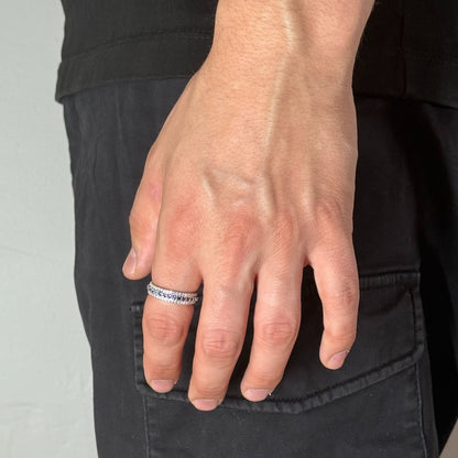 Eternity Blue Lab Sapphire Mens Ring