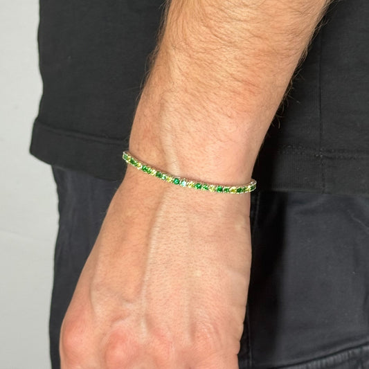 3mm Zircon Tennis Bracelet Green Radiant