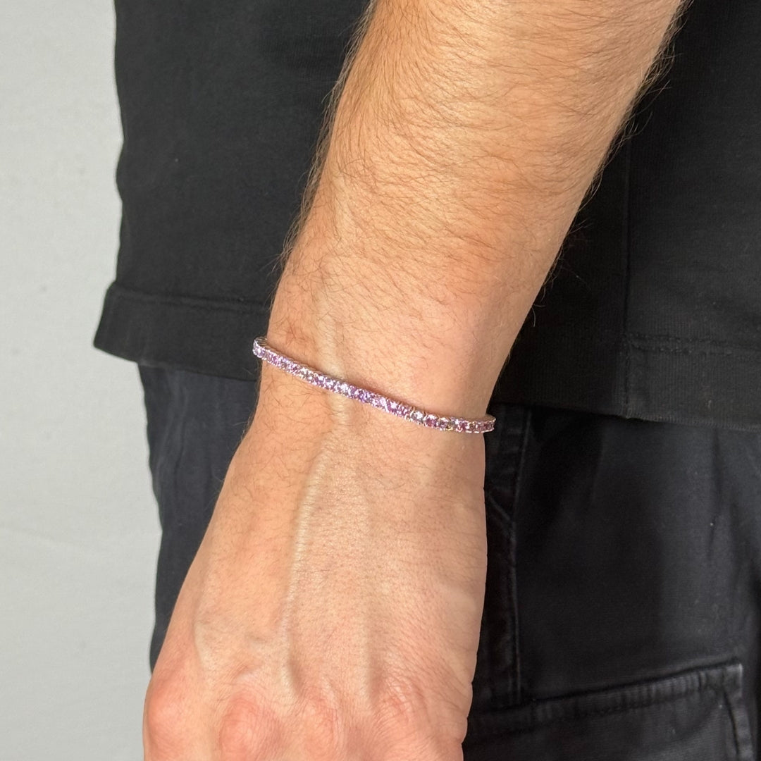 3mm Zircon Tennis Bracelet Pink Radiant