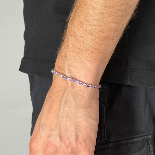 3mm Zircon Tennis Bracelet Pink Radiant