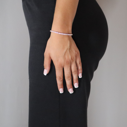 3mm Moissanite Tennis Bracelet Rose Gold Plated
