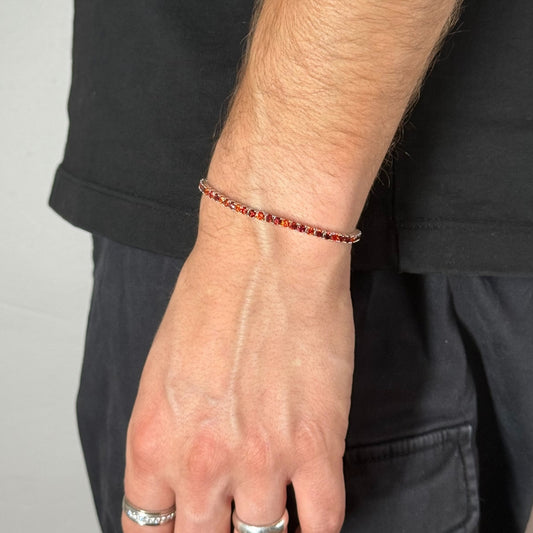 3mm Zircon Tennis Bracelet Red Radiant