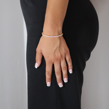 3mm Moissanite Tennis Bracelet Yellow Gold Plated