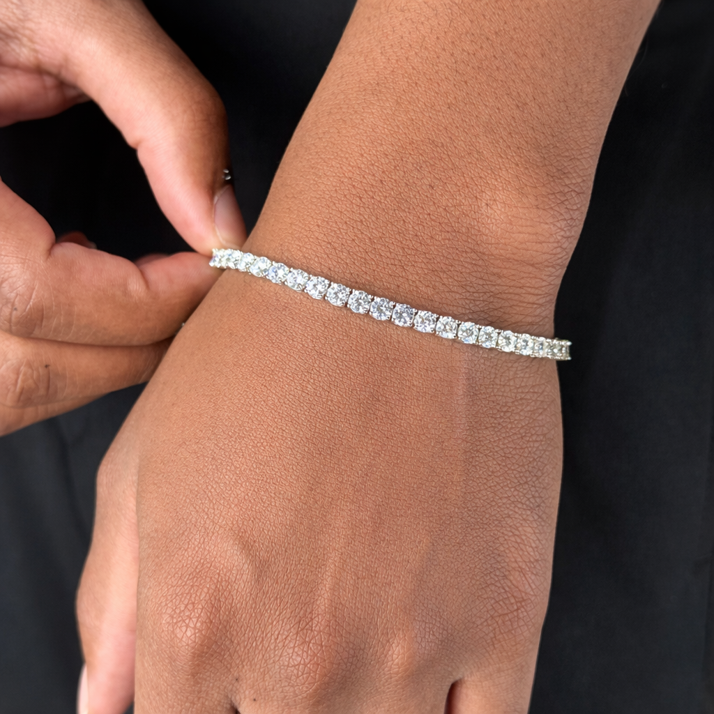 4mm Silver Moissanite Tennis Bracelet