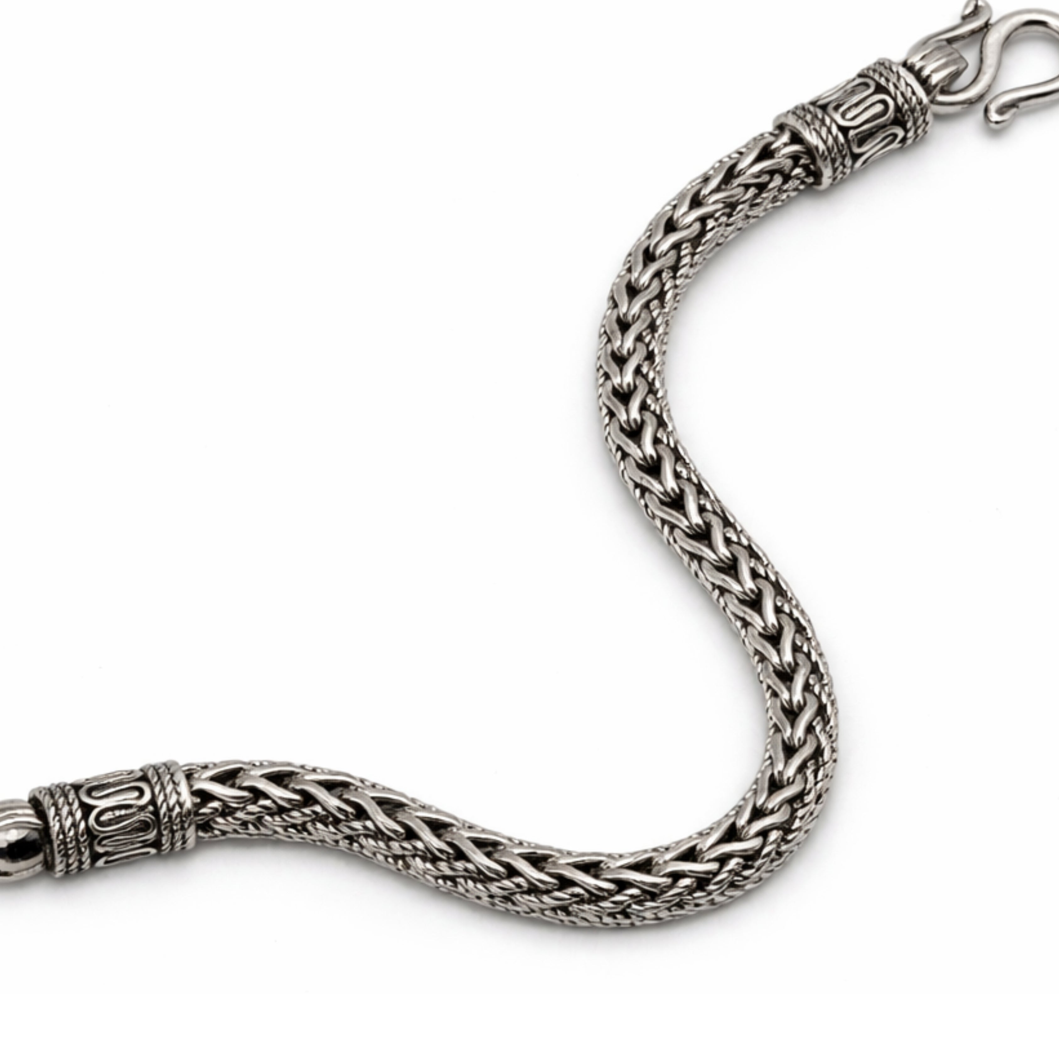 5mm Silver Braided Bracelet