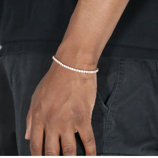 3mm Moissanite Tennis Bracelet Rose Gold Plated