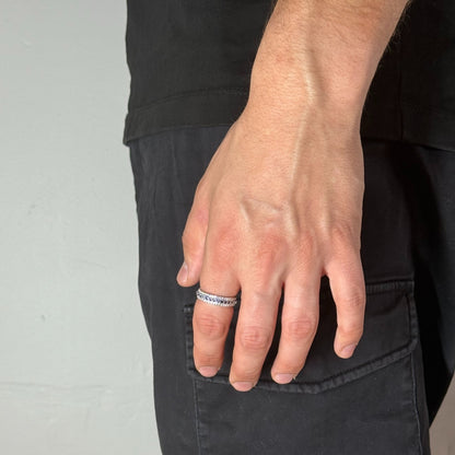 Eternity Blue Lab Sapphire Mens Ring