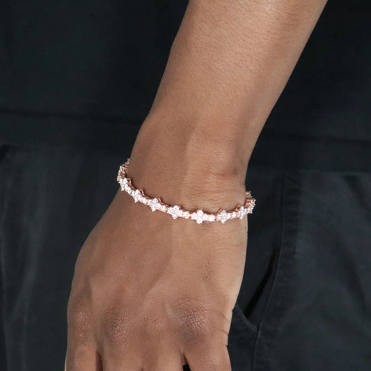 Honeycomb Moissanite Tennis Bracelet Rose Gold Plated