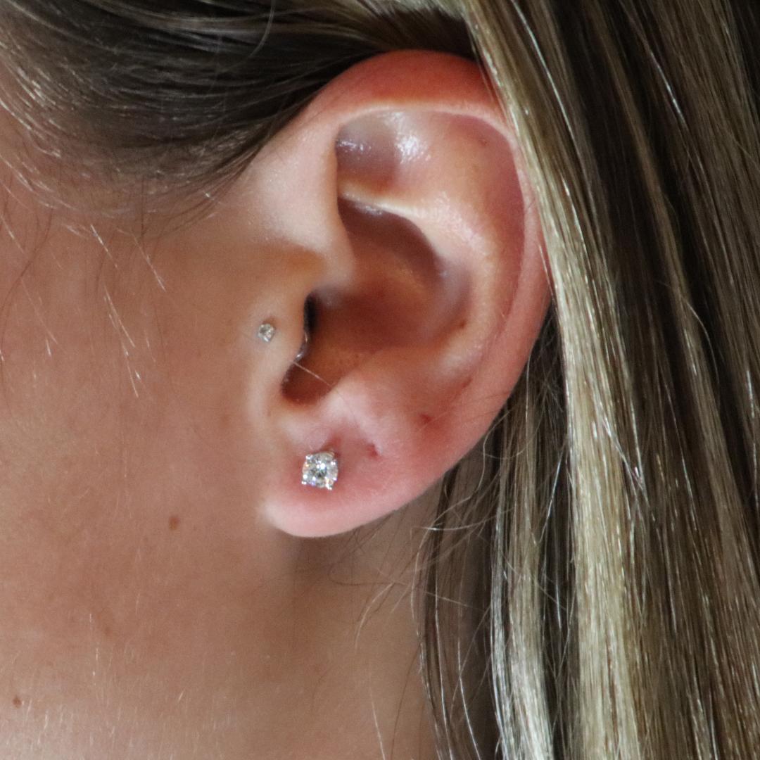 Laboratory Diamond 14K White Gold Stud Earrings 0.50 Carat