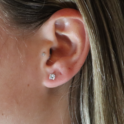 Laboratory Diamond 14K White Gold Stud Earrings 0.50 Carat