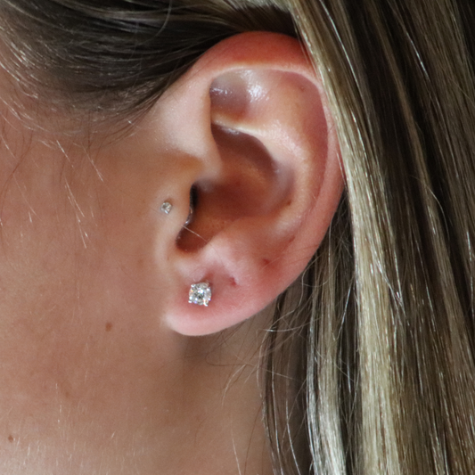 Laboratory Diamond 14K White Gold Stud Earrings 0.50 Carat