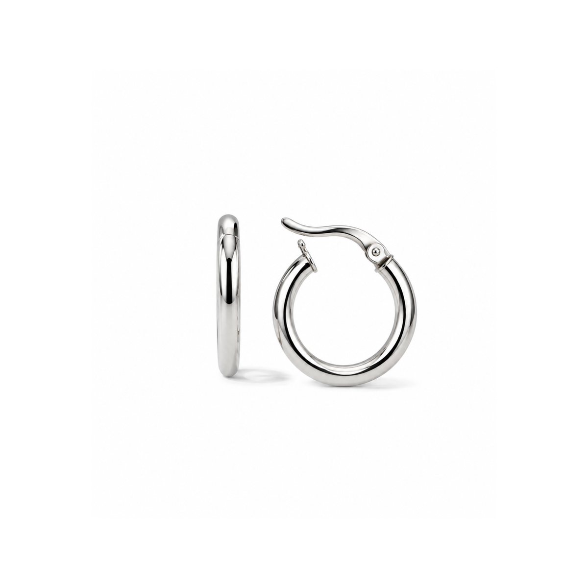 Silver Rhodium Plated 20mm Loop Earrings