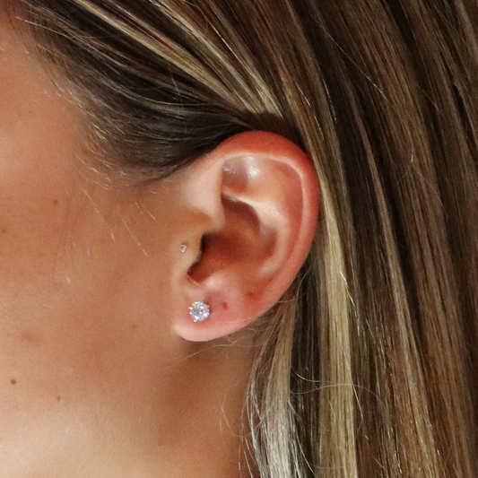 Natural Diamond 14K White Gold Stud Earrings 0.98 Carat