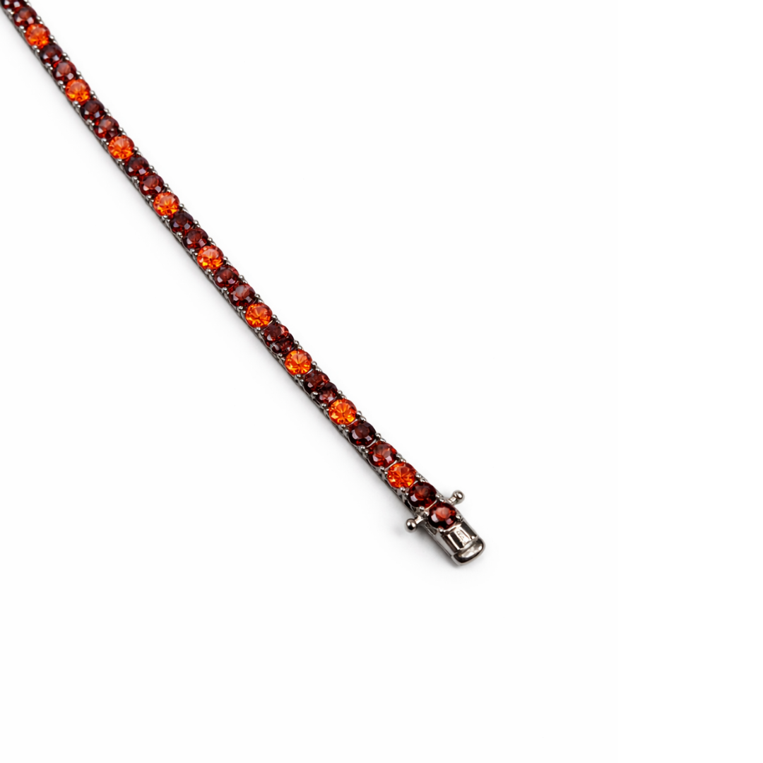 3mm Silver Zircon Tennis Bracelet Red Radiant