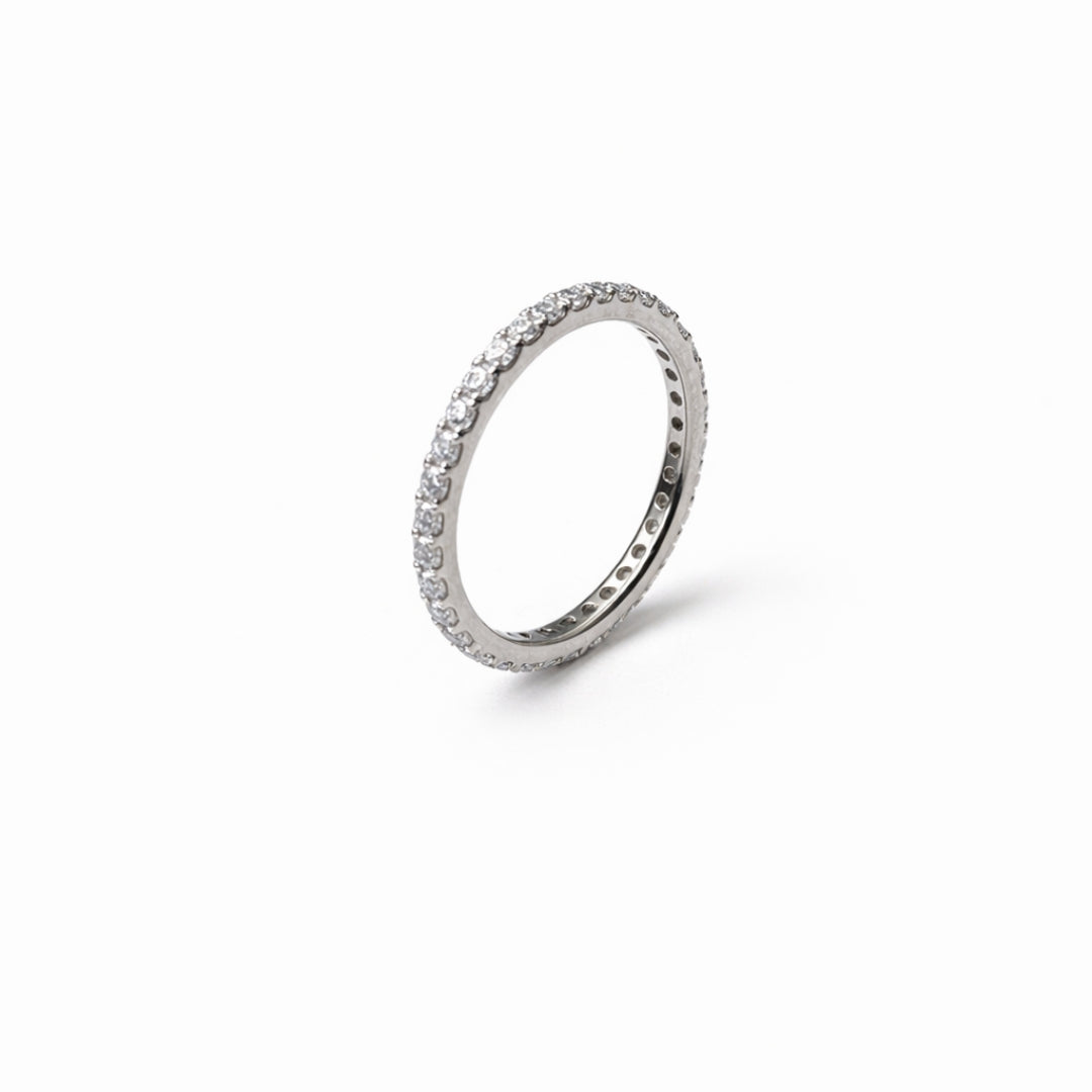 Silver Eternity Moissanite Ring 1CT