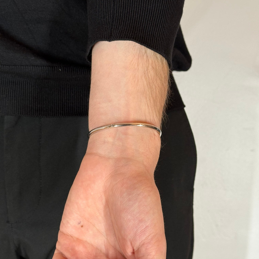 Silver Nail Bracelet Rhodium Plated