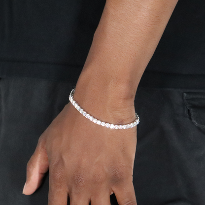 4mm Moissanite Tennis Bracelet Rhodium Plated