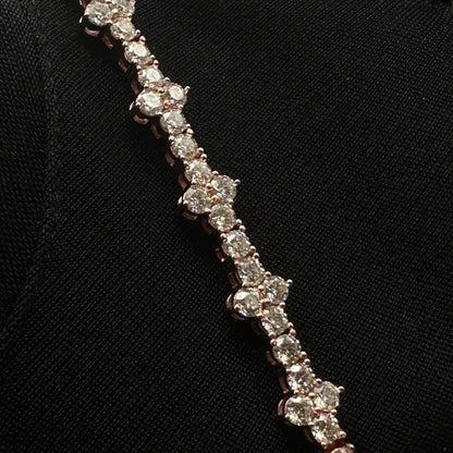 Honeycomb Moissanite Tennis Bracelet Rose Gold Plated