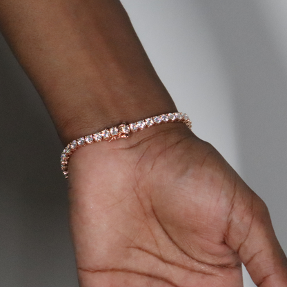 4mm Moissanite Tennis Bracelet Rose Gold Plated