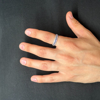 Eternity Blue Lab Sapphire Mens Ring