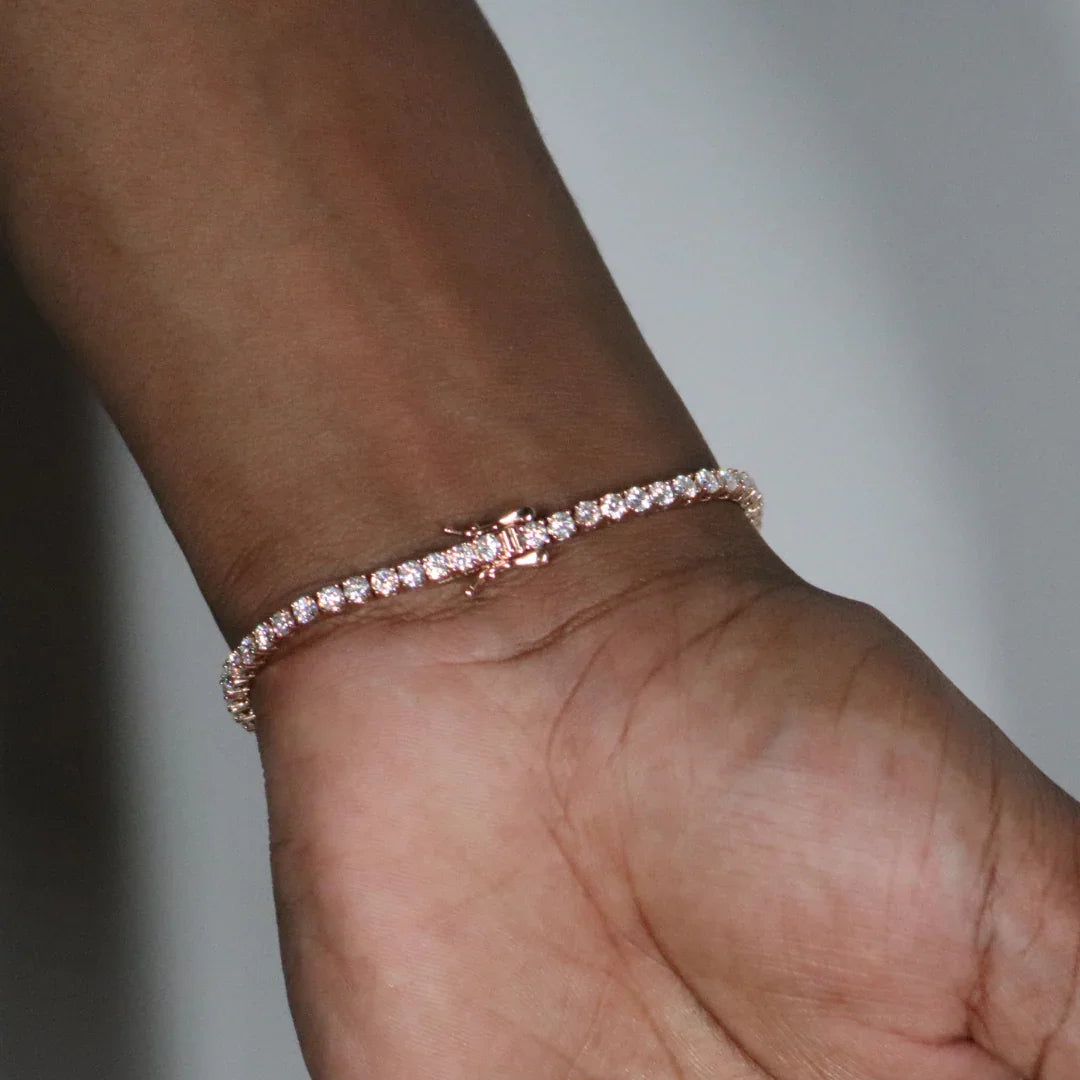 3mm Tennis Chain & Tennis Bracelet Rose Gold Plated
