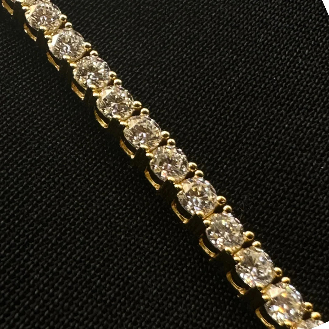 3mm Moissanite Tennis Bracelet Yellow Gold Plated