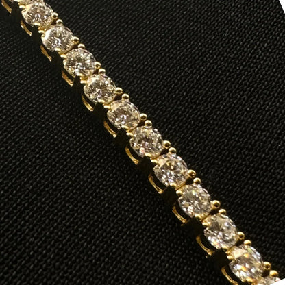 3mm Moissanite Tennis Bracelet Yellow Gold Plated