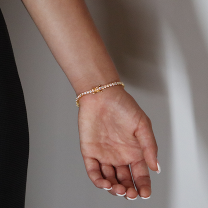 3mm Tennis Chain & Tennis Bracelet Yellow Gold Plated