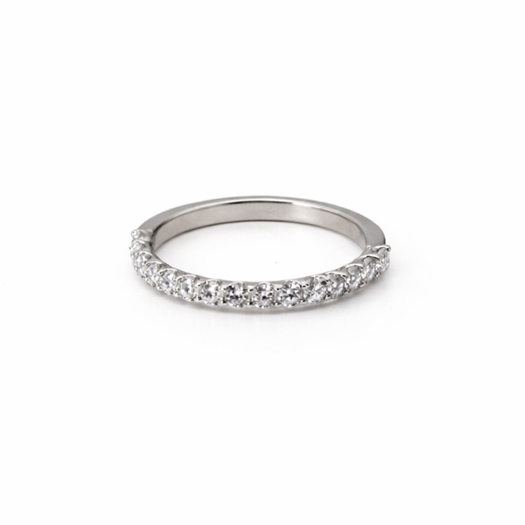 Silver Half Eternity Moissanite Ring 0.70CT