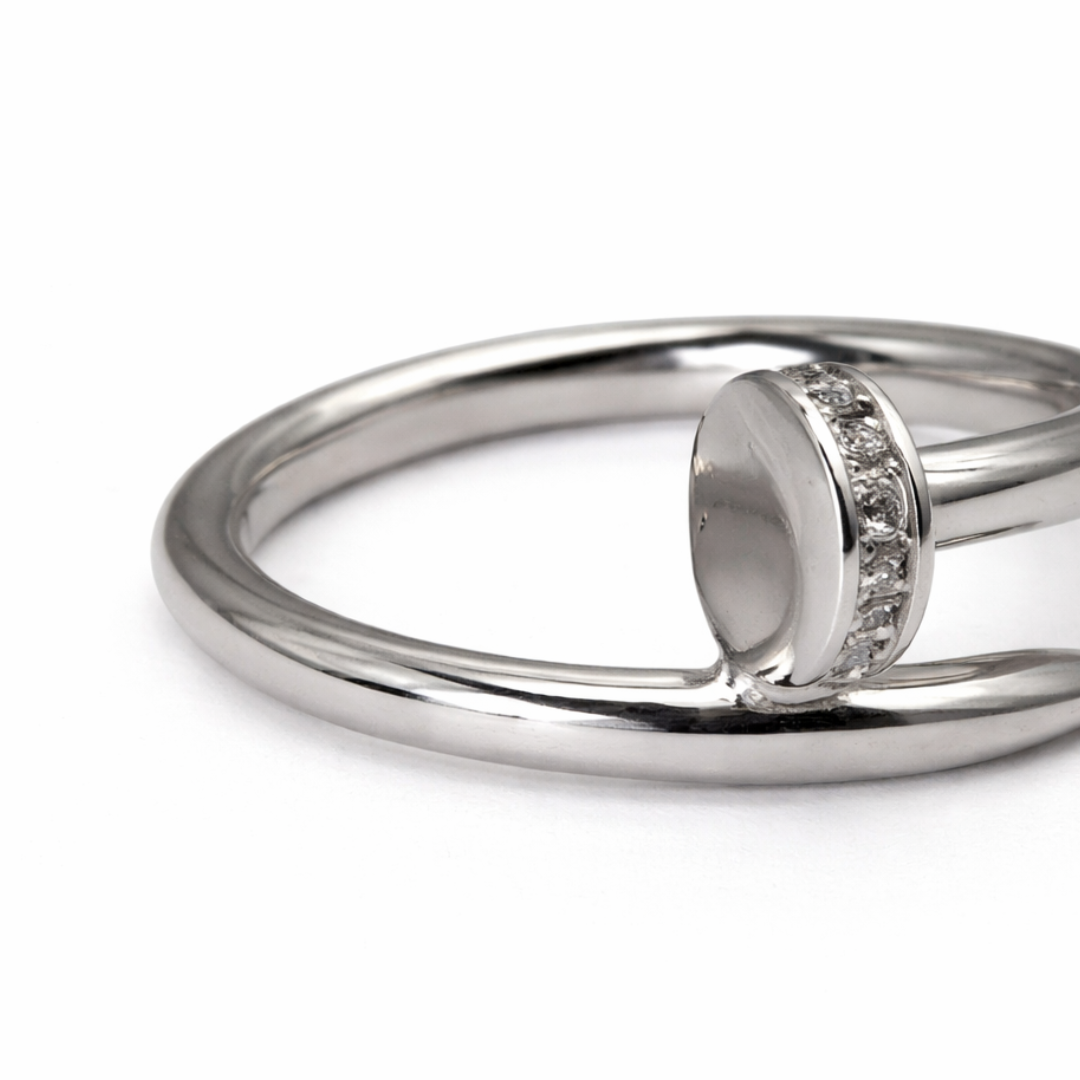 Silver Zircon Nail Ring